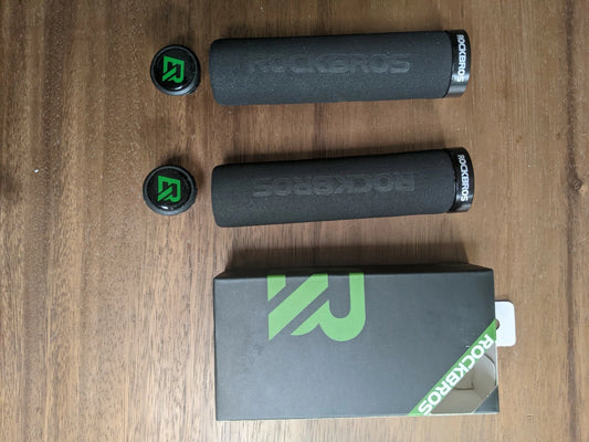 Lock On Grips - Foam Handlebar - MTB Flat Bar, Black Collar, UK Stock