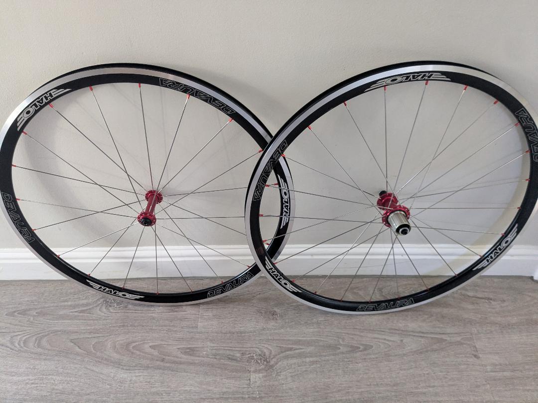Handbuilt Wheelset - Halo Devaura Rim Brake, Bitex Hubs with Shimano Freehub, Sapim CX Ray Spokes